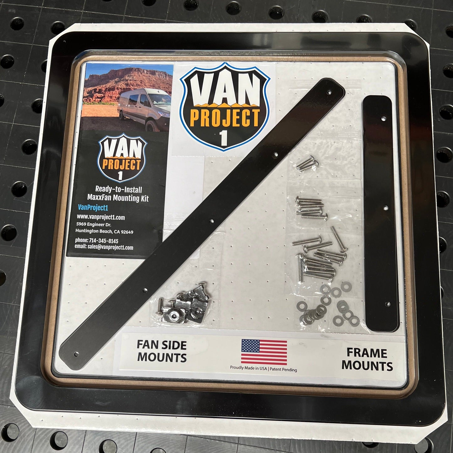 Van Project 1 MaxxFan Mounting Kit - Ford Transit - Black High Strength Glass-Reinforced Nylon